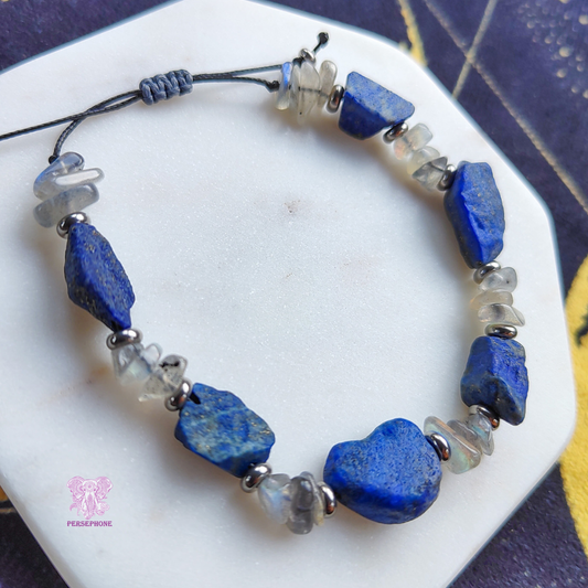 Cassiopeia · Lapis Lazuli & Aquamarine Bracelet