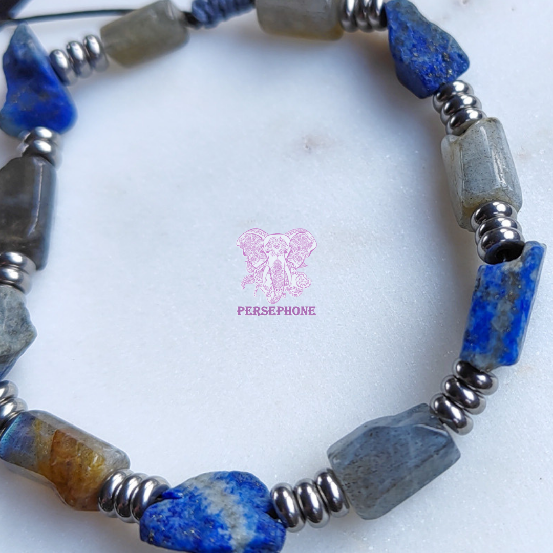 Fomalhaut · Pulsera de lapislázuli y labradorita