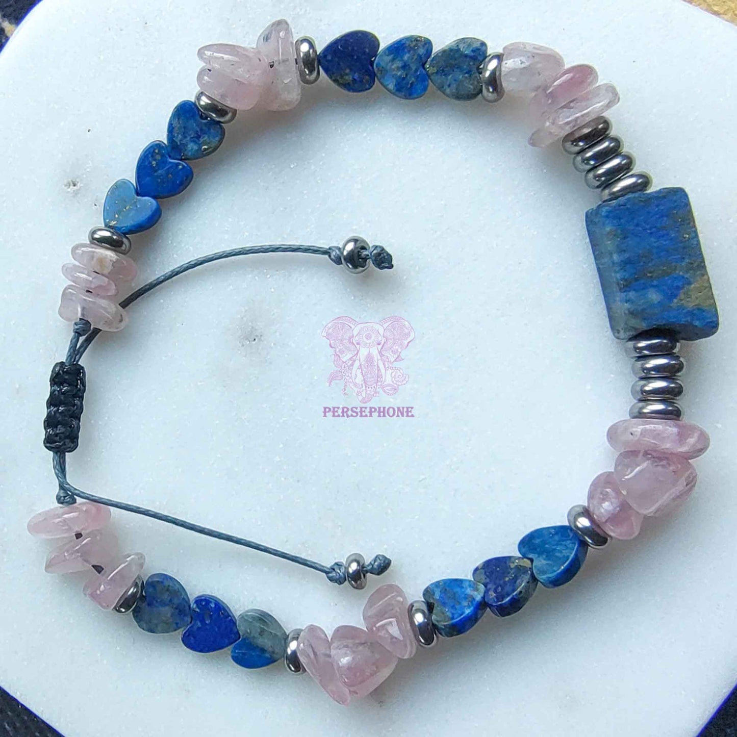 Vega · Lapis Lazuli & Rose Quartz Bracelet