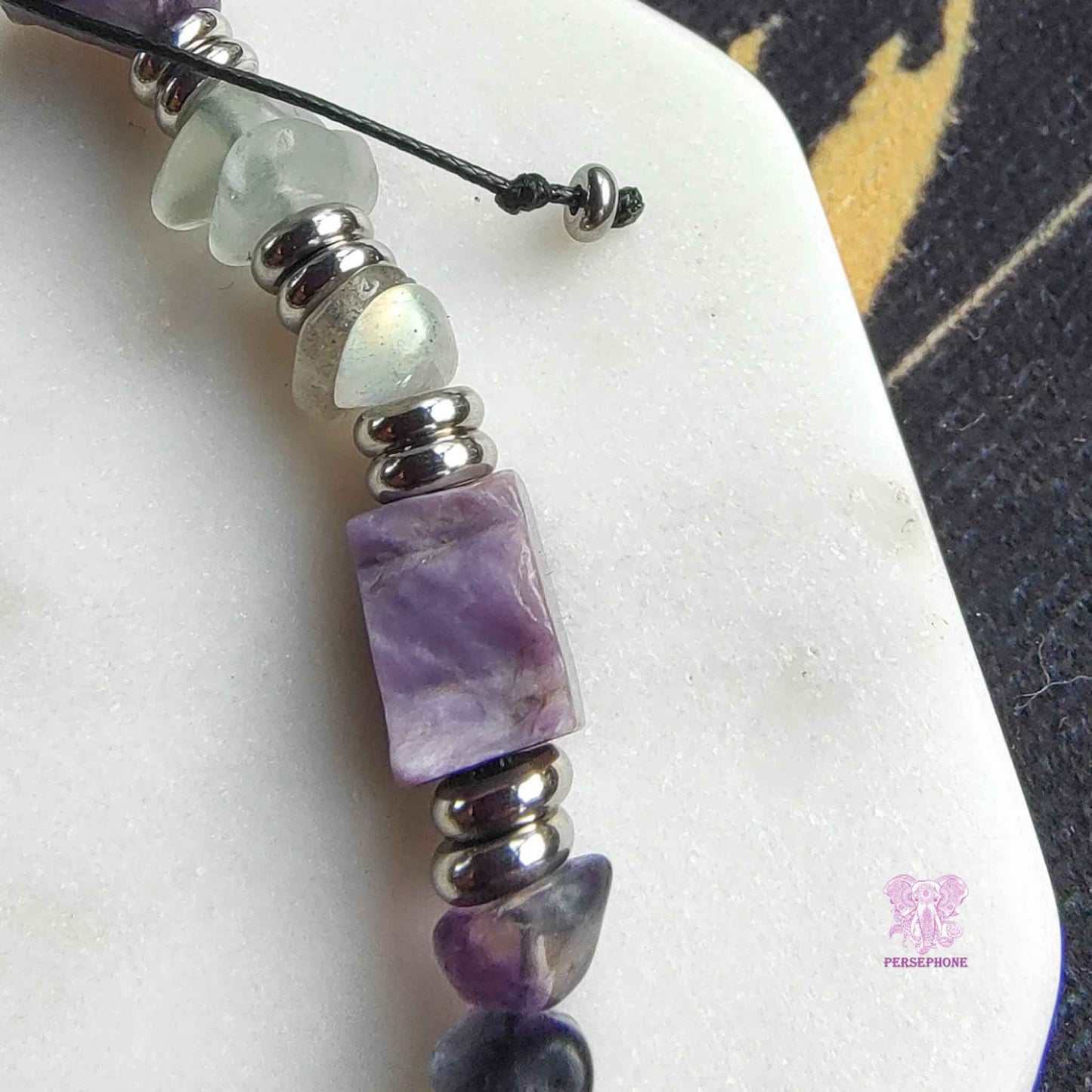 Alcyone · Charoite & Fluorite Bracelet