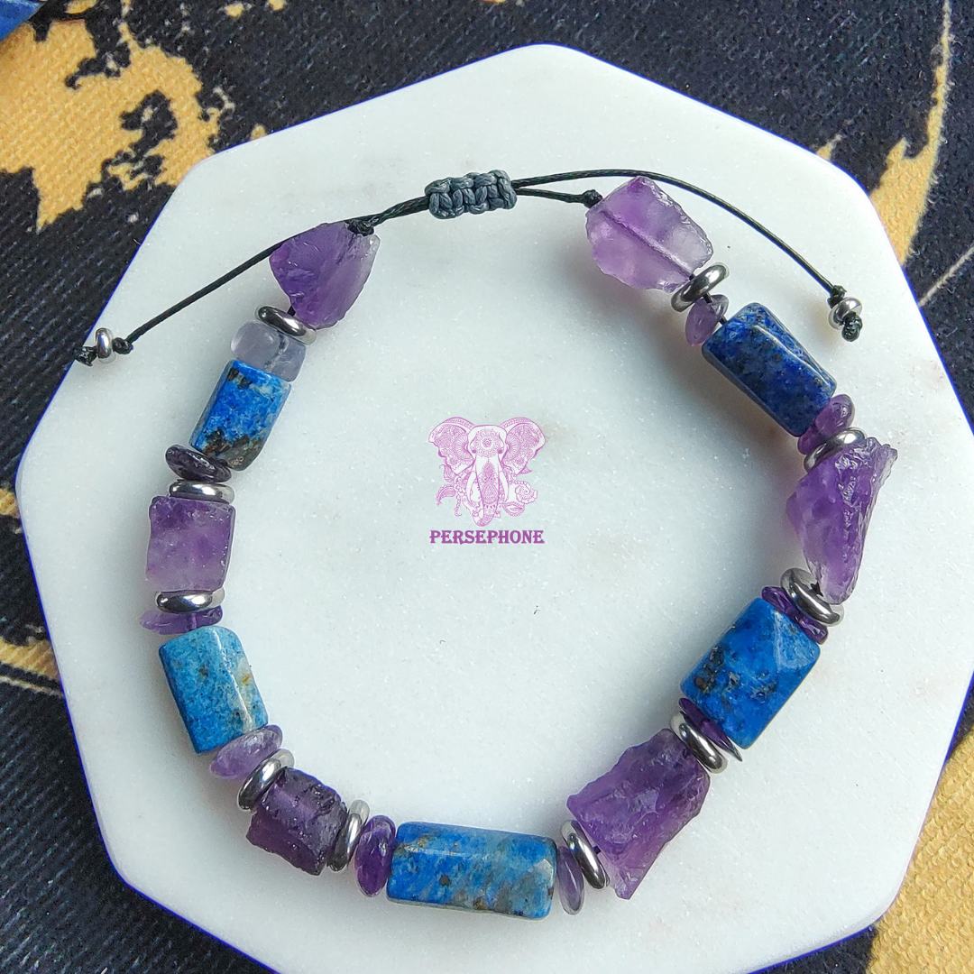 Andromeda · Lapis Lazuli & Amethyst Bracelet