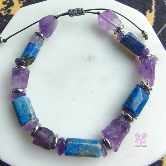 Andromeda · Lapis Lazuli & Amethyst Bracelet