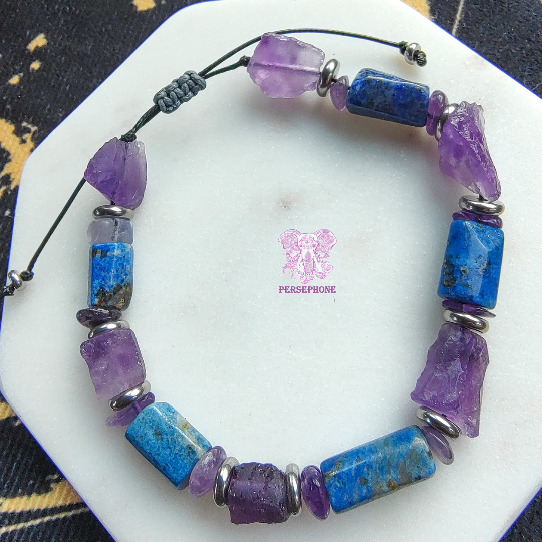 Andromeda · Lapis Lazuli & Amethyst Bracelet