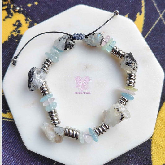 Elara · Moonstone & Aquamarine Bracelet