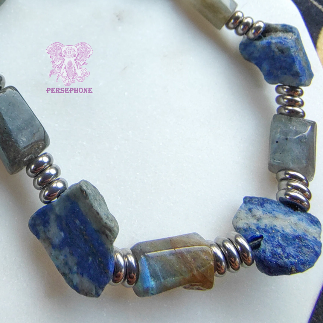 Fomalhaut · Pulsera de lapislázuli y labradorita
