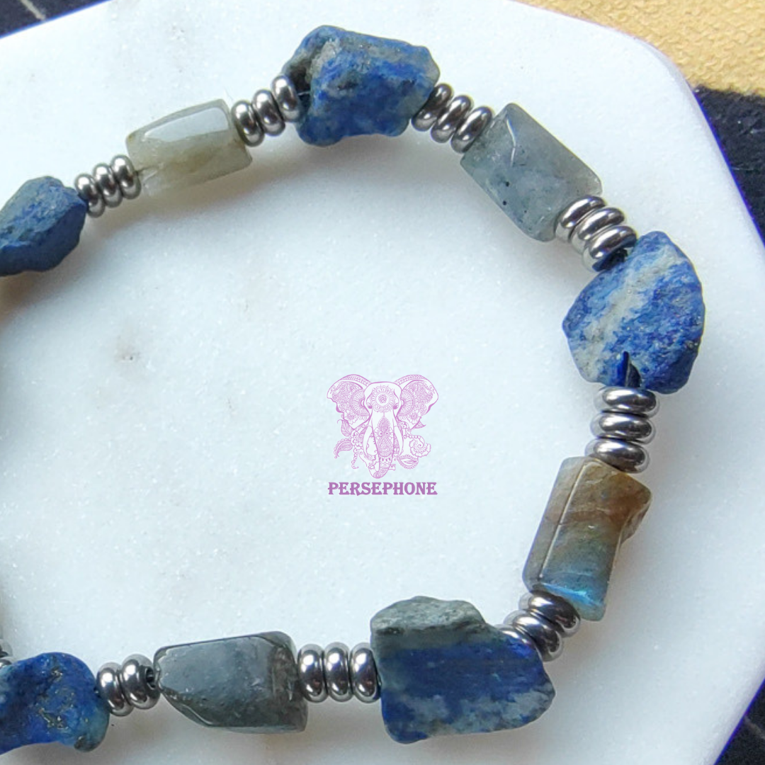 Fomalhaut · Pulsera de lapislázuli y labradorita