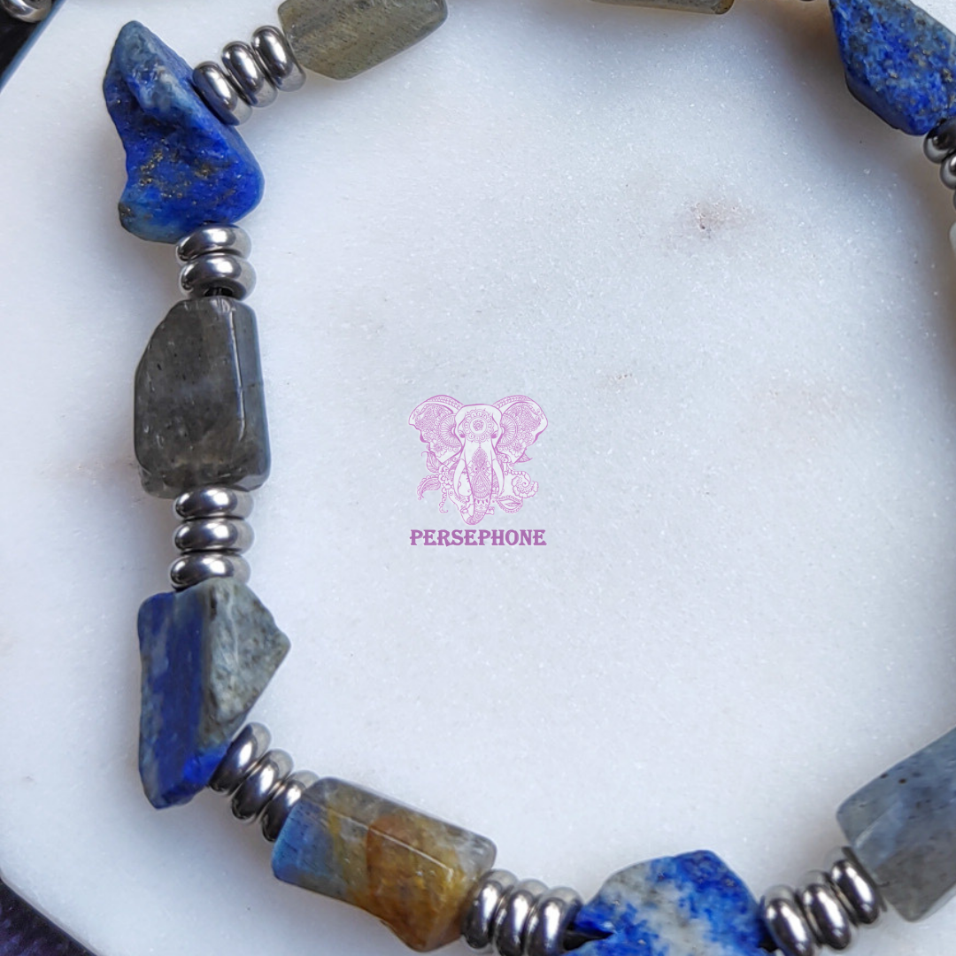 Fomalhaut · Pulsera de lapislázuli y labradorita