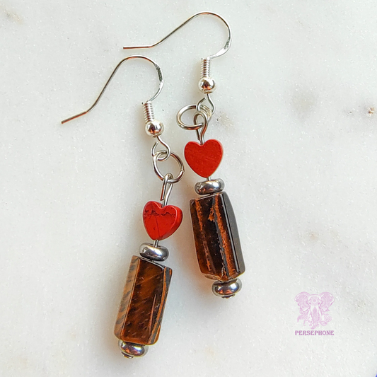 Freya · Red Jasper & Tiger’s Eye Earrings