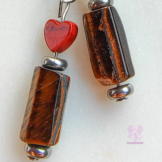 Freya · Red Jasper & Tiger’s Eye Earrings