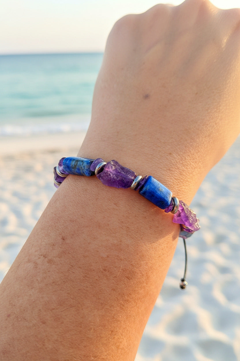 Andromeda · Lapis Lazuli & Amethyst Bracelet