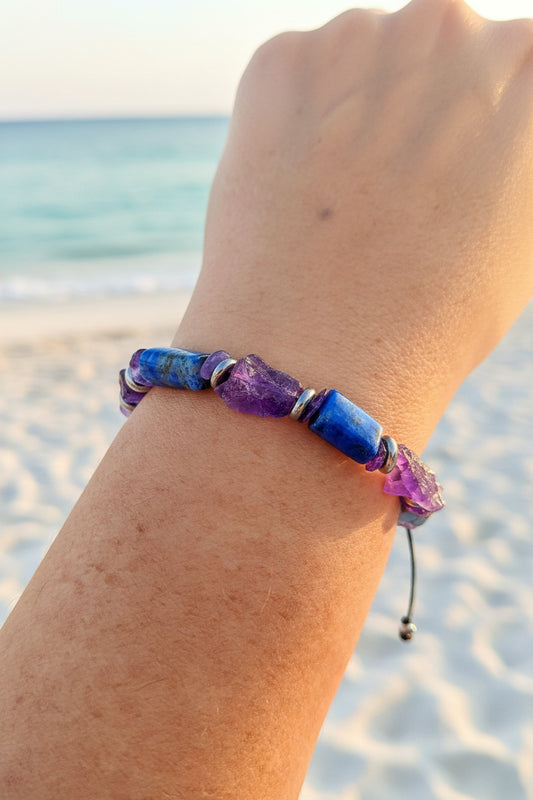 Andromeda · Lapis Lazuli & Amethyst Bracelet