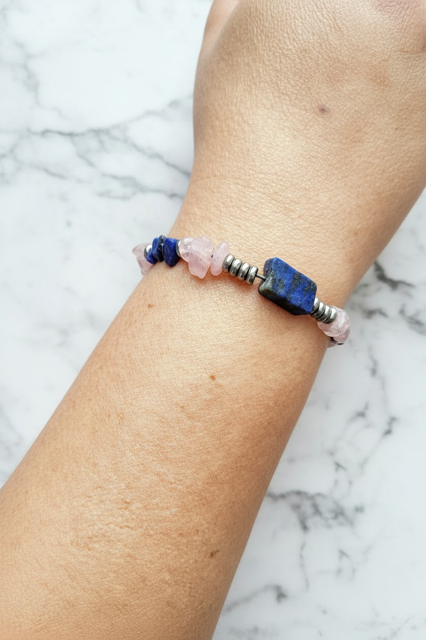Vega · Lapis Lazuli & Rose Quartz Bracelet