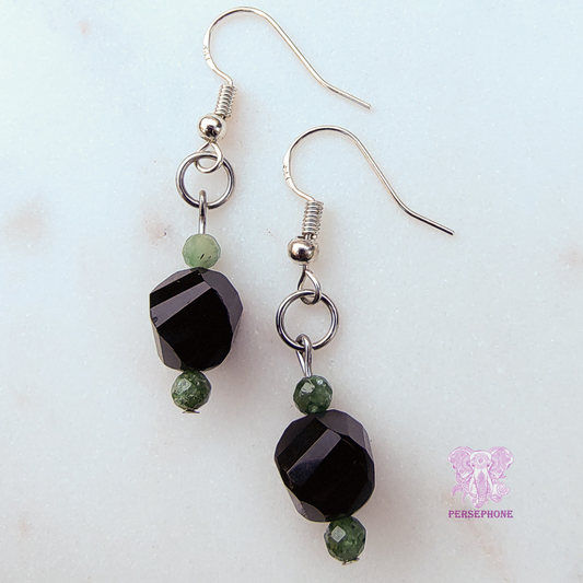 Isis · Emerald & Onyx Earrings