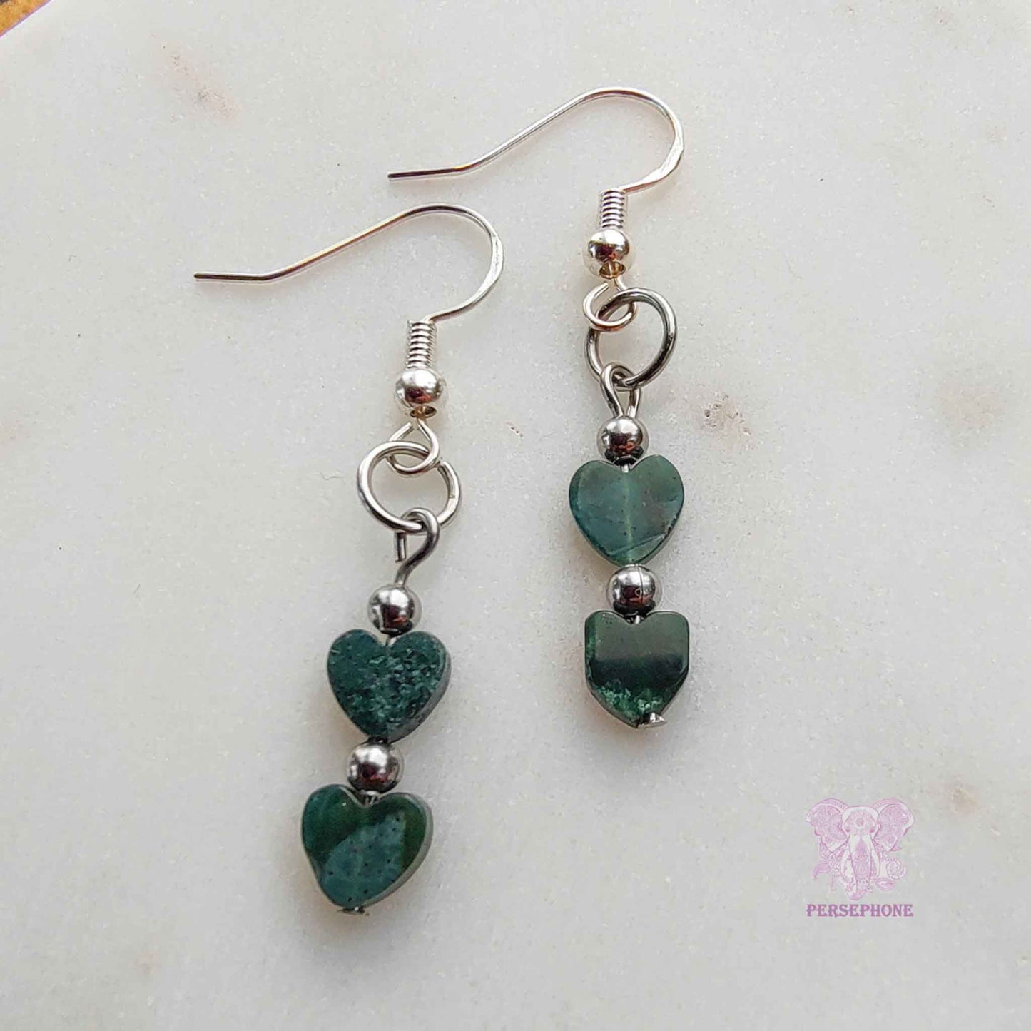 Persephone · Moss Agate Earrings