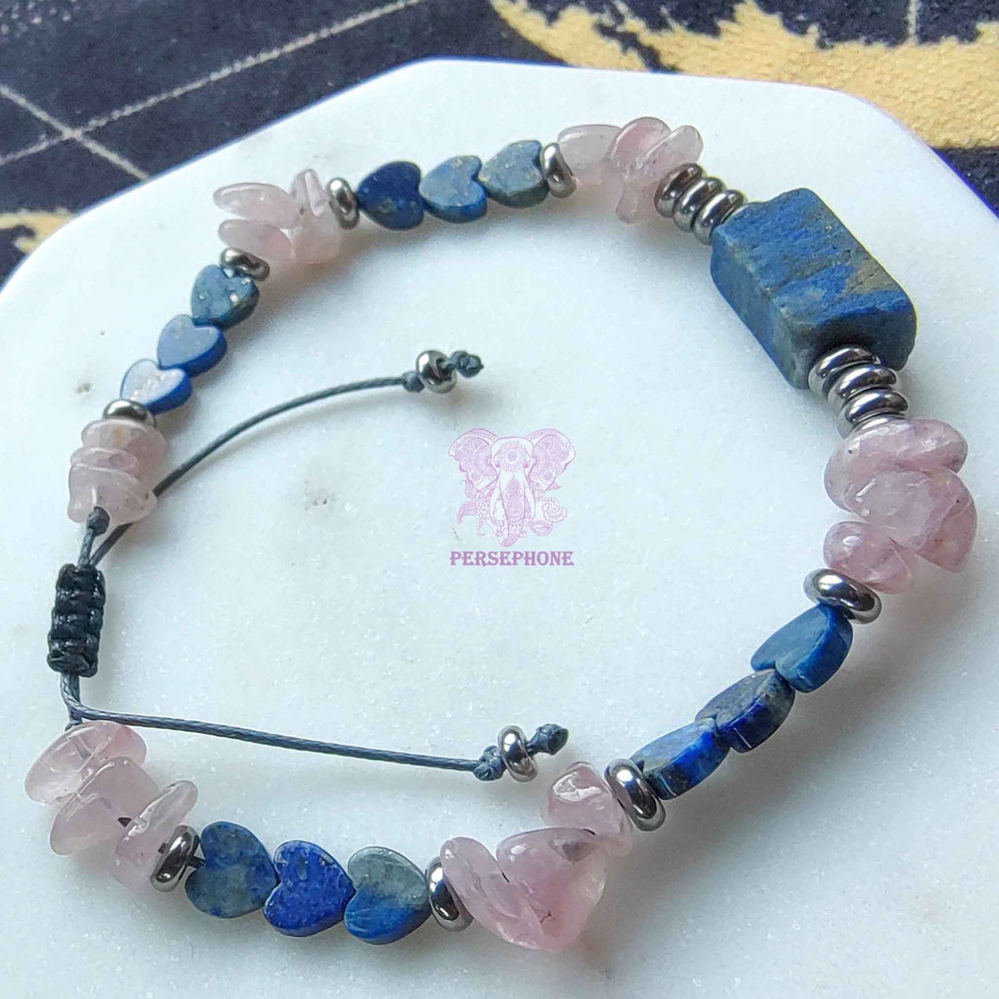 Vega · Lapis Lazuli & Rose Quartz Bracelet